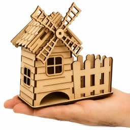 پازل چوبی سه بعدی آسیاب بادی